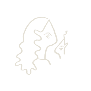Line art of a person with long hair smoking a pipe; abstract style.
