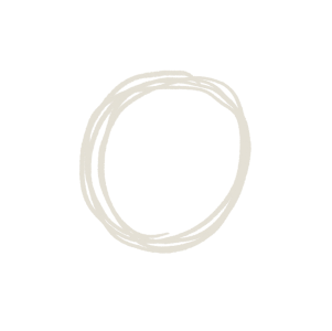 Hand-drawn circular doodle on a transparent background.